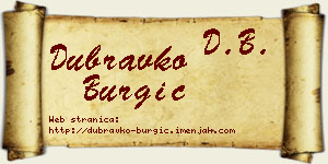 Dubravko Burgić vizit kartica